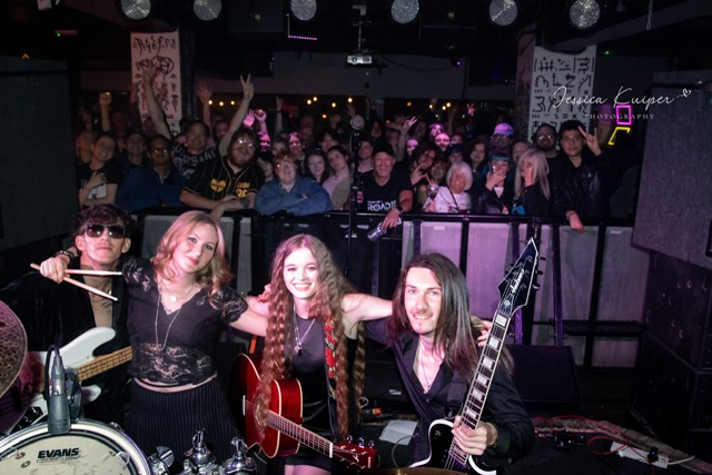 The band on stage at Bootleg Social